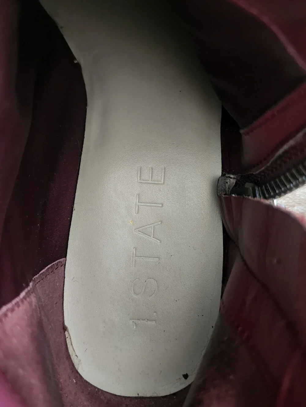 1.STATE Women's Pointed Ankle Boots in Burgundy